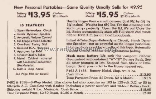 Airline 14WG-438 Order= P462 A 1438 ; Montgomery Ward & Co (ID = 1958919) Radio