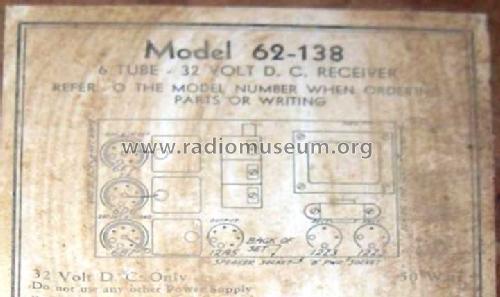 Airline 62-138 Order= 462 B 138; Montgomery Ward & Co (ID = 506358) Radio