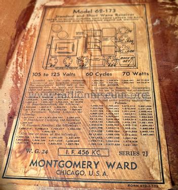 62-173 ; Montgomery Ward & Co (ID = 2766352) Radio