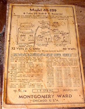 62-229 Order= 462 C 229 ; Montgomery Ward & Co (ID = 380451) Radio