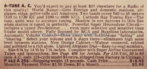 62-256 Order= P 462 A 256 ; Montgomery Ward & Co (ID = 1844694) Radio