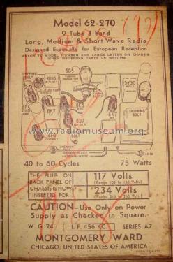 62-270 'Movie Dial' ; Montgomery Ward & Co (ID = 113681) Radio