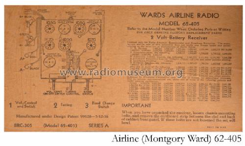 62-405 Order= P662 B 405 ; Montgomery Ward & Co (ID = 368323) Radio