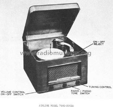 Airline 74WG-2002A Order= 62 C 2002 M ; Montgomery Ward & Co (ID = 899360) Radio