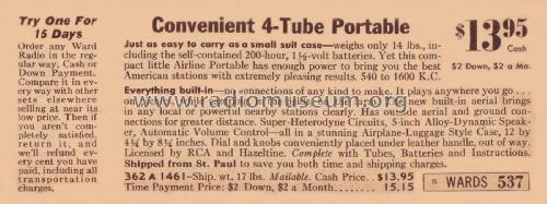 93BR-1461 Order= P462 C 1461 ; Montgomery Ward & Co (ID = 1910866) Radio