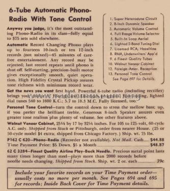 Airline 04BR-620A Order= P162 C 620 ; Montgomery Ward & Co (ID = 1939974) Radio