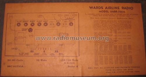 Airline 04BR-730A Order= P162 B 730 ; Montgomery Ward & Co (ID = 1973219) Radio