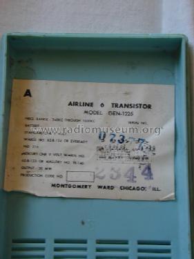 Airline 6 Transistor GEN-1225; Montgomery Ward & Co (ID = 644528) Radio