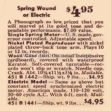 Airline 1441 Order= 451 B 1441 ; Montgomery Ward & Co (ID = 1920029) TalkingM