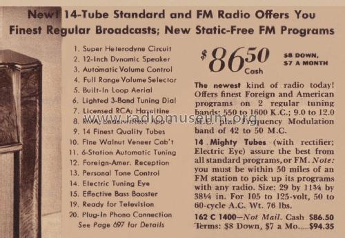 Airline 14BR-1400A Order= 162 C 1400 ; Montgomery Ward & Co (ID = 1931896) Radio