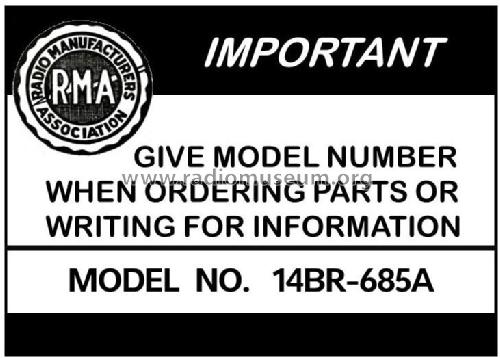 Airline 14BR-685A Order= P362 A 2685 ; Montgomery Ward & Co (ID = 2856452) Radio