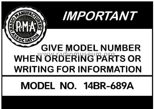 Airline 14BR-689A Order= P162 A 689 ; Montgomery Ward & Co (ID = 2856455) Radio