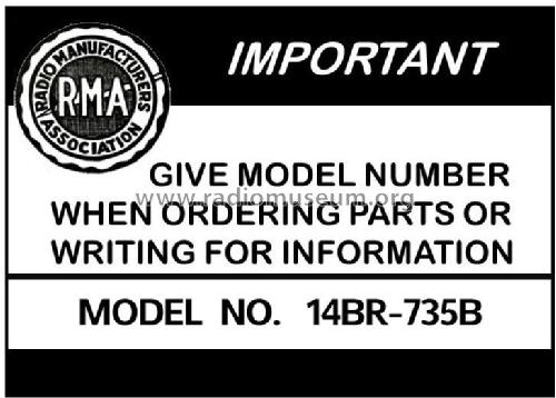 Airline 14BR-735B Order= P462 A 735 ; Montgomery Ward & Co (ID = 2856461) Radio