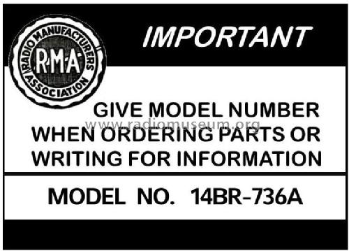 Airline 14BR-736A Order= P462 A 736 ; Montgomery Ward & Co (ID = 2856462) Radio