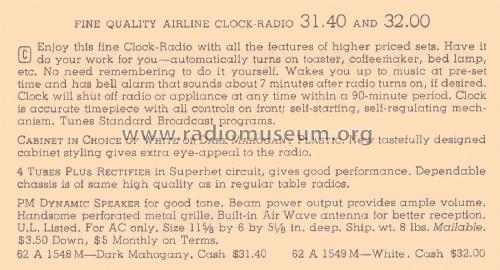 Airline 15BR-1549A ; Montgomery Ward & Co (ID = 2038075) Radio