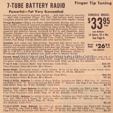 Airline 343 Order= P462 A 343 ; Montgomery Ward & Co (ID = 1881538) Radio