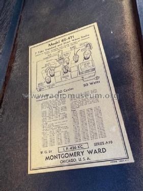 Airline 62-471 Order= P162 C 471; Montgomery Ward & Co (ID = 3099256) Radio