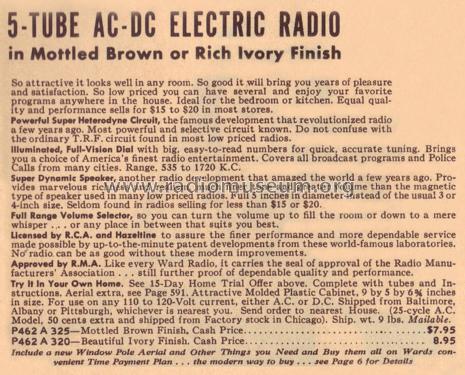 Airline 62-325 Order= P462 A 325 ; Montgomery Ward & Co (ID = 1870595) Radio