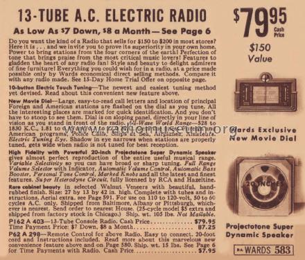 Airline 62-403 'Movie Dial' Order= P162 A 403 ; Montgomery Ward & Co (ID = 1880541) Radio