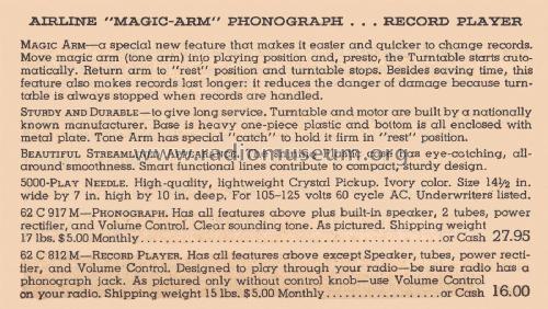 Airline 64BR-812A Order= 62 C 812 M ; Montgomery Ward & Co (ID = 2001013) Sonido-V