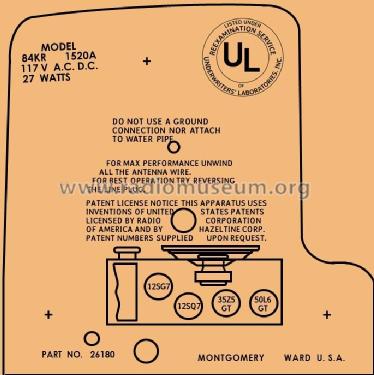 Airline 84KR-1520A ; Montgomery Ward & Co (ID = 2914920) Radio