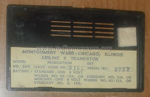 Airline 8 Transistor GEN-1242A; Montgomery Ward & Co (ID = 1495962) Radio