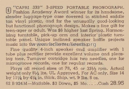 Airline 924 Capri 333; Montgomery Ward & Co (ID = 2087951) R-Player