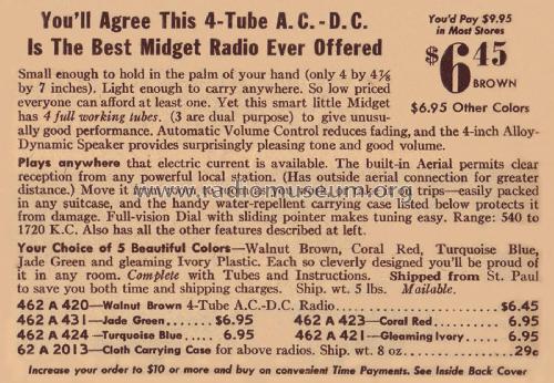 Airline 93BR-423B Order= 462 A 423 ; Montgomery Ward & Co (ID = 1901640) Radio