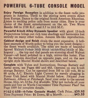 Airline 93BR-658A Order= P162 C 658 ; Montgomery Ward & Co (ID = 1898707) Radio