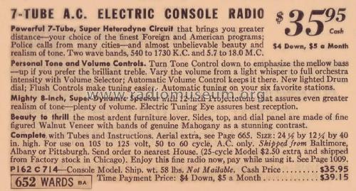 Airline 93BR-714A Order= P162 C 714 Series A; Montgomery Ward & Co (ID = 1891665) Radio