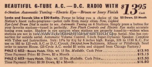 Airline 93WG-602 Order= P462 C 602 ; Montgomery Ward & Co (ID = 1891560) Radio