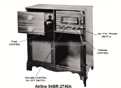 Airline 94BR-2740A ; Montgomery Ward & Co (ID = 1610832) Radio