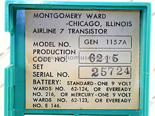 Airline GEN-1157A ; Montgomery Ward & Co (ID = 2236315) Radio