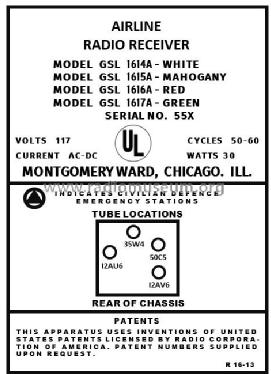 Airline GSL-1614A ; Montgomery Ward & Co (ID = 2846154) Radio