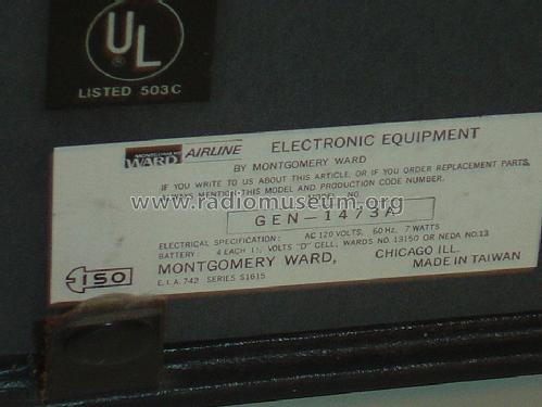 Airline FM/AM/CB 8 Band IC GEN-1473A; Montgomery Ward & Co (ID = 1392638) Radio