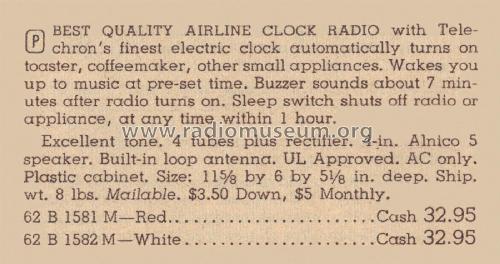 GSL-1581A Airline Clock Radio ; Montgomery Ward & Co (ID = 2089256) Radio