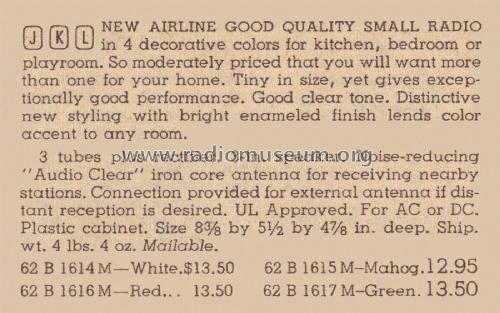 Airline GSL-1617A ; Montgomery Ward & Co (ID = 2088040) Radio