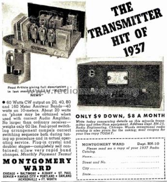 Transmitter OR-5; Montgomery Ward & Co (ID = 1808082) Amateur-T