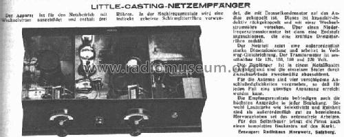 Little Casting 4 Röhren Netzempf.; Morawetz; Salzburg (ID = 10405) Radio