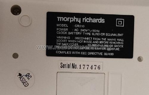 3 Band Digital Alarm Clock Radio CR310; Morphy-Richards Ltd. (ID = 2915435) Radio