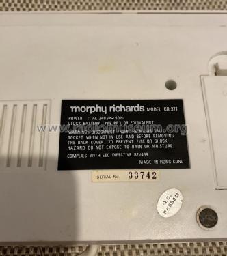 Digital Clock Radio with Lamp CR 371; Morphy-Richards Ltd. (ID = 2915428) Radio