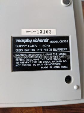 Dual Alarm Clock Radio CR 352; Morphy-Richards Ltd. (ID = 2915205) Radio