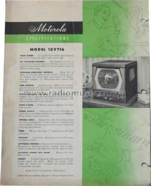 12VT16 Ch= TS-15C; Motorola Inc. ex (ID = 1833351) Television