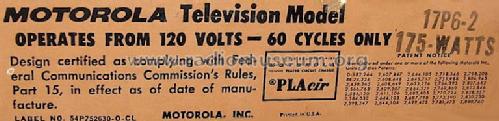 17P6-2 ; Motorola Inc. ex (ID = 587926) Television