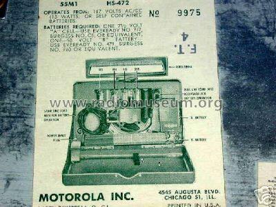 55M1 Ch=HS-472; Motorola Inc. ex (ID = 381092) Radio