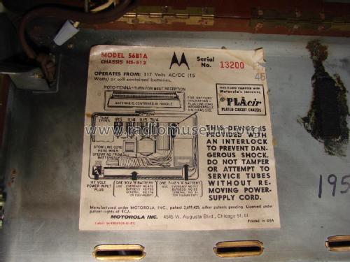 56B1A Ch=HS-512; Motorola Inc. ex (ID = 3018239) Radio