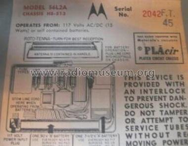 Roto-Tenna 56L2A Ch=HS-513; Motorola Inc. ex (ID = 182965) Radio