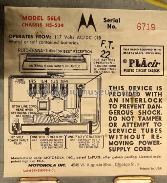 56L4 Ch= HS-534; Motorola Inc. ex (ID = 2841506) Radio