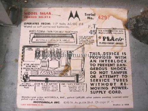 Roto-Tenna 56L4A Ch=HS-513; Motorola Inc. ex (ID = 328776) Radio