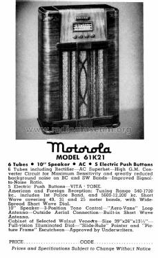 61K21 ; Motorola Inc. ex (ID = 1428521) Radio